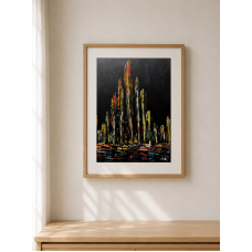 City Fountains. Night – Original Oil Painting of Vinnytsia | Marina Stognieva